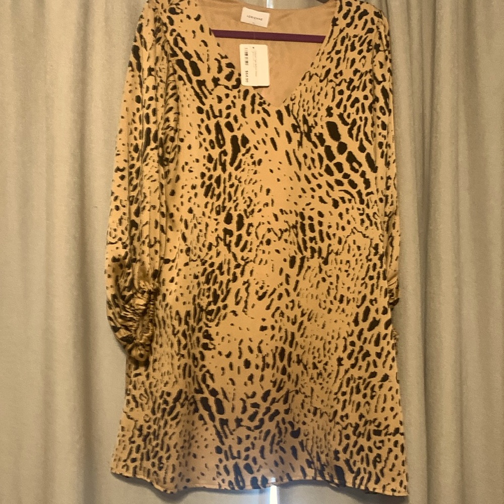 Adrienne long sleeve leopard print dress